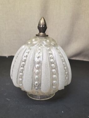 Mid Century MCM Art Deco Clear Glass Bubble Globe Ceiling Light Shade Cover Vtg